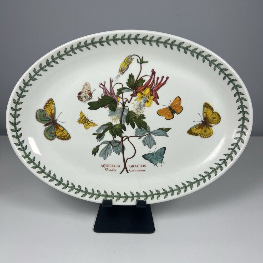 Portmeirion BOTANIC GARDEN 10 5/8" Steak Platter Slender Columbine